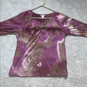 Christopher & Banks Tie Dye Sequin Top